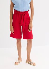 Bermudy bez zapínání ze splývavé směsi s viskózou | Červená | Vel. 48 | viskóza| bonprix