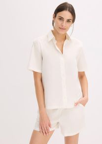 Krátké pyžamo z čistě bavlněné tkaniny | Bílá | Vel. 40/42 (M) | 100% bavlna| bonprix