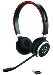 Jabra Evolve 65 MS Funk-Kopfhörer Telefon-Headset USB Bluetooth Stereo kabellos schwarz silber