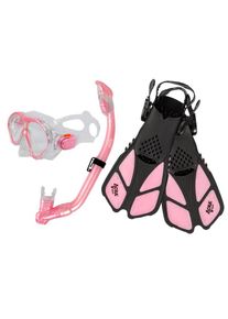 Acra Šnorchlovací set 3 v 1, DĚTSKÝ, RŮŽOVÝ, obsahuje masku, ploutve a šnorchl