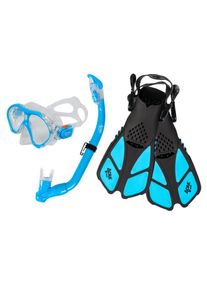 Acra Šnorchlovací set 3 v 1, DĚTSKÝ, MODRÝ, obsahuje masku, ploutve a šnorchl