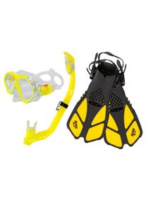 Acra Šnorchlovací set 3 v 1, DĚTSKÝ, ŽLUTÝ, obsahuje masku, ploutve a šnorchl