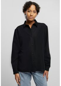 Urban Classics - Oversized Twill Black - Halenka - Černá - XS - 68% viskóza, 32% polyester,Satén