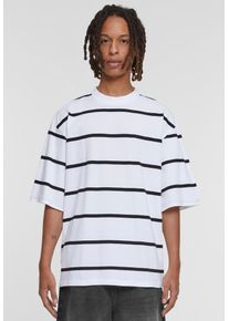 Urban Classics - Oversized Sleeve Modern Stripe White/Black - Tričko - bílý - M - 100% bavlna,Trikot