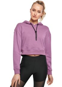 Urban Classics - Ladies Short Terry Duskviolet - Mikina s kapucí - nachový - L - 65% Bavlna, 35% Polyester,Potit se