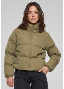 Urban Classics - Short Peached Puffer Tiniolive - Bunda - zelená - S - 100% polyester,Syntetika