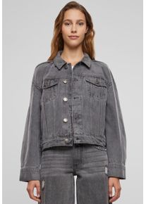Urban Classics - Ladies 80‘s Oversized Denim New Grey Washed - Džínová bunda - Šedá - XS - 100% bavlna,Džínovina