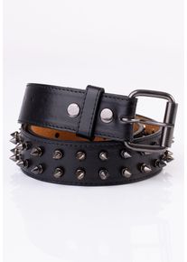 Bullet69 - 2 Row Black Spike Studded - Pásek - Černá - S - 100% Polyuretan,Falešná kůže