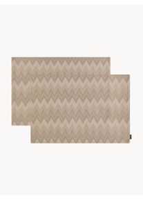 Missoni Sada prostírání Brest, 2 díly Béžová Umělé vlakno Š 38 cm, D 52 cm