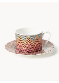 Missoni Sada šálků na čaj s podšálky Jarris, 6 dílů Barevná Kostní porcelán Ø 6 cm, V 6 cm, 120 ml