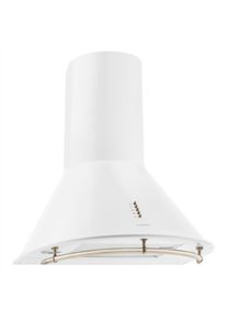 Klarstein Lumio Primo, digestoř, 60 cm, komínová, 490 m³/h, retro design, nerezová ocel, bílá