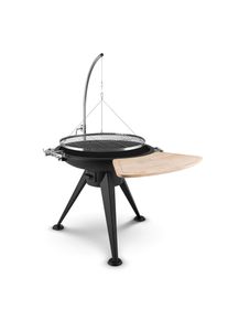 Blumfeldt Delion, závěsný otočný gril, ohniště, Ø 80 cm, dlouhý stojan, lanový pohon, nerezová ocel