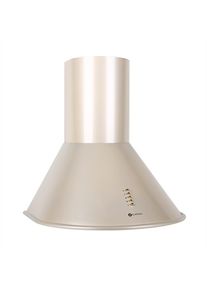 Klarstein Lumio Primo, digestoř, 60 cm, komínová, 490 m³/h, retro design, nerezová ocel, champagne