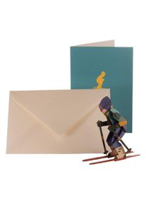 DIY wooden card: Skier