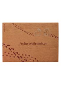 Pop-up wooden card: Reindeer & Santa Claus