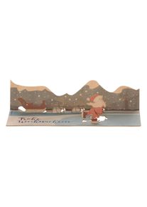 Pop-up wooden card: Santa's winter wonderland