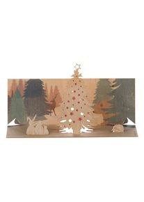 Pop-up wooden card: Christmas in the forest