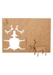 Wooden postcard: Reindeer