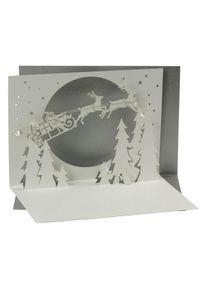 Pop-up card: Moon ride with the Christmas sleigh