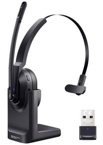 EKSA H5 On Ear Headset Bluetooth Mikrofon-Rauschunterdrückung Basisstation USB schwarz