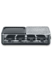 Severin Raclette Grillplatte Naturstein 8 Pfännchen 1300 Watt schwarz