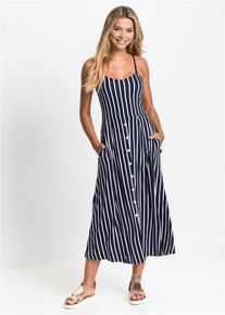 Letní žerzejové šaty s knoflíky | Modrá | Vel. 32/34 (XS) | viskóza| bonprix