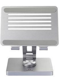 Renkforce RF-TD9 Tablet-Ständer USB-C Dockingstation Halterung 360° drehbar silber