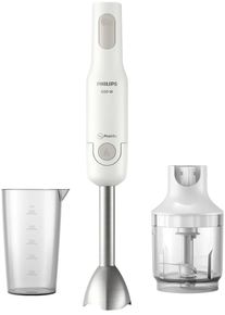 Philips HR2535/00 Stabmixer Rührstab mit Mixbecher Zerkleinereraufsatz 650 Watt grau weiß