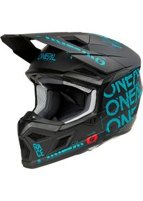 O Neal ONeal 3SRS Static, motocross helmet , color: Matt Black/Turquoise , size: XL