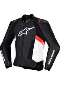 Alpinestars Missile V3, leather jacket , color: Black/White/Neon-Red , size: 60