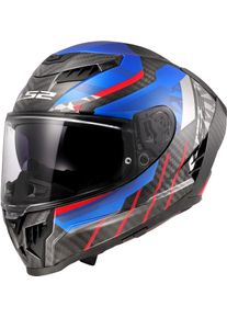 LS2 FF807 Dragon Carbon Trax, full face helmet , color: Black/Blue/Red , size: L