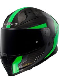 LS2 FF811 Vector II Carbon Grid, full face helmet , color: Matt Black/Neon-Green , size: S