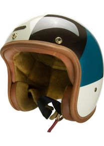 Hedon Hedonist Cosmos ECE, open face helmet , color: White/Brown/Dark Blue , size: M