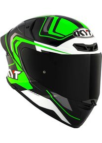 KYT TT-Revo Overtech, full face helmet , color: Black/White/Green , size: XL
