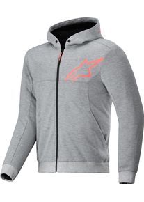 Alpinestars Chrome V2, zip hoodie , color: Grey/Neon-Red , size: XL