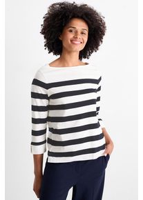 C&Amp;A Tričko s dlouhým rukávem-pruhované, Bílé, Größe: L