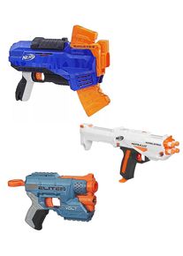 Hasbro NERF Blaster Bundle: Rukkus ICS-8, Modulus Barrelstrike & Elite 2.0 Volt SD-1