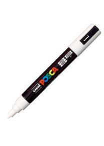 uni-ball POSCA Pigmentmarker PC-5M, weiß Rundspitze, Strichstärke: