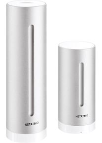 Netatmo NWS01 Funk-Wetterstation Temperatur Luftfeuchte Geräuschpegel Luftverschmutzung WiFi silber