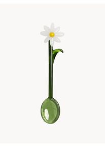 &k Amsterdam Ručně vyrobené lžičky z borosilikátového skla Flora, 2 ks Zelená Sklo D 14 cm
