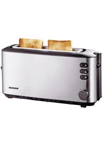 Severin AT 2515 Langschlitztoaster Brötchenaufsatz Edelstahl gebürstet schwarz