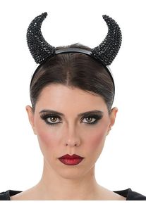 maskworld Cornes de diable noires scintillantes