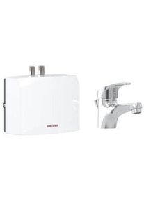 Stiebel Eltron DNM3 + MAE Mini-Durchlauferhitzer hydraulisch mit Armatur 3,5kW Über-Untertischmontage weiß