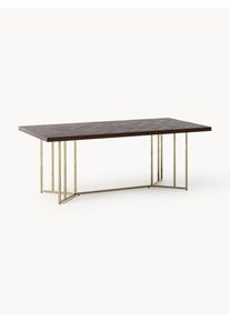 Jídelní stůl z mangového dřeva se vzorem rybí kosti Luca, různé velikosti Hnědá Dřevo, Masivní dřevo Š 200 cm, H 100 cm | Westwing Collection