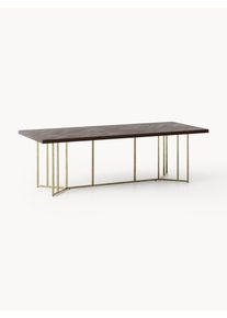 Jídelní stůl z mangového dřeva se vzorem rybí kosti Luca, různé velikosti Hnědá Dřevo, Masivní dřevo Š 240 cm, H 100 cm | Westwing Collection