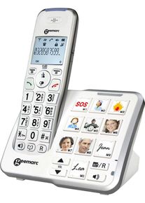 geemarc Amplidect 295 Photo schnurloses Seniorentelefon DECT-Telefon Anrufbeantworter Foto-Tasten weiß