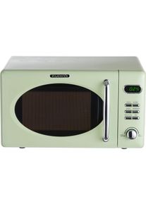 Wolkenstein WMW720 SG Retro Stand Mikrowelle, 700W, 20L, 5 Leitungsstufen, Auftaufunktion, 8 Automatikprogramme, Kindersicherung, Timer, Grün glänzend