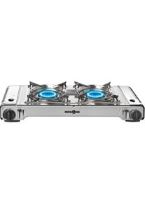 Brunner Devil Double Campingkocher Kartuschen-Gaskocher Outdoor Garten 2-flammig silber