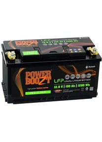 PowerBoozt PB-Li12-100D Lithium Batterie Stromversorgung Wohnmobil Camping 12,8V 100Ah schwarz