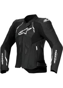 Alpinestars Stella Dusk, leather jacket women , color: Black/White , size: 38